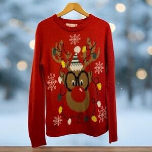 Red Reindeer Christmas Sweater